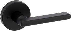730hflrdt-514 Kwikset Privacy Lever Set Matte Black Halifax Handle Round Rose