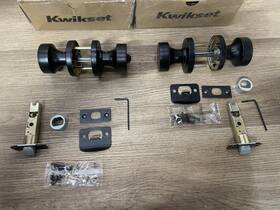 730pskrdt-514 Kwikset Pismo Privacy Door Knob Set With Round Rose- Lot Of 2