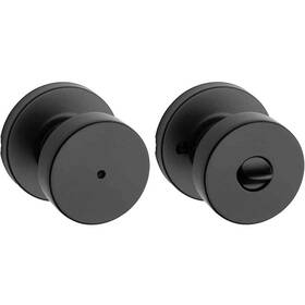 730pskrdt514cp Kwikset Pismo Round Matte Black Bed/bath Door Knob Microban Antimicrobial Techno