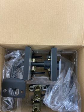 730pvlrct-514 Kwikset Prava Privacy Lever Set With Rectangle Rose - Matte Black