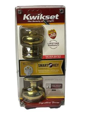 740j3 Kwikset Signature Series Brass Color Smart Key Door Knob Kit