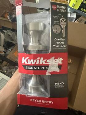 740pskrdt15smtc Kwikset Pismo Satin Nickel Entry Door Knob With Microban Antimicrobial Technology