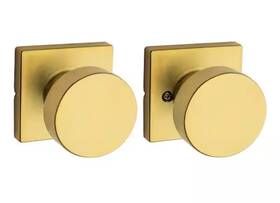 Kwikset 744110492194 Pismo Satin Brass Hall/closet Square Door Knob