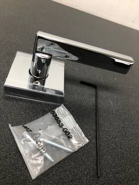 788hflsqt-26 Kwikset Halifax Dummy Door Lever Square Rose - Polished Chrome