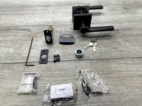 788lslsqt-514 Kwikset Lisbon Non-turning 1-sided Dummy Door Lever W Square Rose - Matte Black
