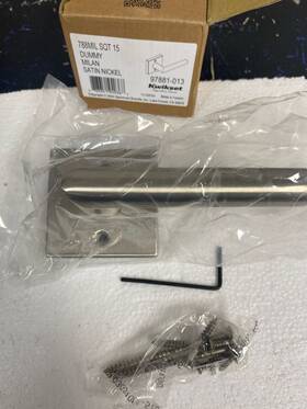 788milsqt-15 Kwikset Milan Dummy Door Lever Square Rose - Satin Nickel