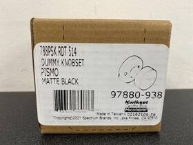788pskrdt-514 Kwikset Pismo Dummy Door Knob Iron Black Reversible Non-turning