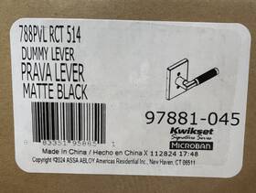 788pvlrct-514 Kwikset Prava Dummy Door Lever With Knurled Handle- Matte Black Read