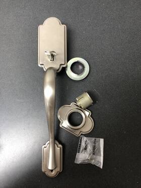 802anlip-15v1 Kwikset Arlington Dummy Handleset - Exterior Only Satin Nickel