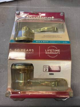 Kwikset 883351040266 Bed And Bath Polished Brass Door Handles