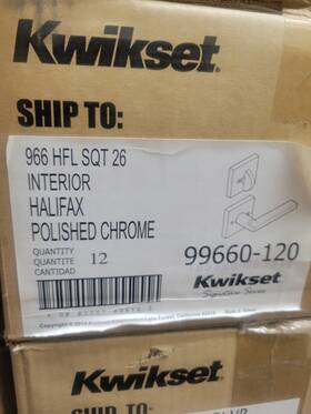 Kwikset 883351496155 966 Hfl S Quart 26 Halifax Lever Interior Single Cylinder Handleset Trim