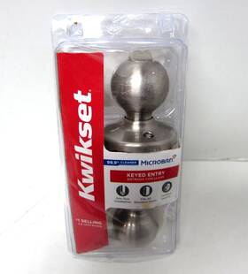 400p Kwikset 883351589222 Polo Satin Nickel Keyed Entry Door Knob Featuring Microban Technology