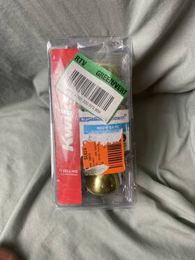 Kwikset 883351589291 Microban Bed And Bath Doorknob Brass