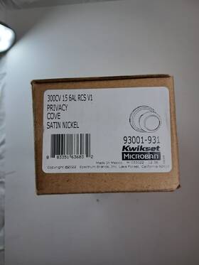 Kwikset 883351636032 Microban Privacy Cove Satin Nickle Door Set