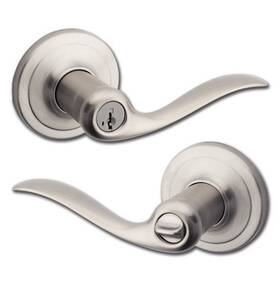 Kwikset 883351761130 Tustin Satin Nickel Door Leverset Smartkey Keyed Entry Lever