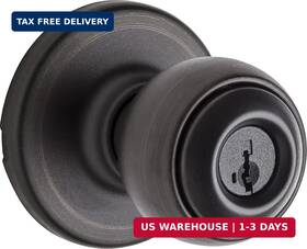 Kwikset 883351761802 Polo Entry Door Knob With Lock And Key Secure Keyed Handle Exterior Doo