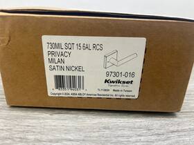 Kwikset 883351835084 730mil S Quart 15 6al Rcs Milan Bed/bath Privacy Lever Set Satin Nickel