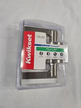 92001-618 Kwikset 883351863476 Hall And Closet Lever Satin Nickel Fits Standard Doors New