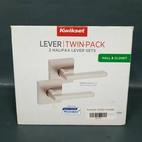 Kwikset 883351875790 2 Halifax Lever Sets Square Satin Nickel Hall/closet Door