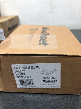 97300-940 Kwikset 883351894562 Halifax Satin Nickel Privacy Door Lever With Microban Protecti