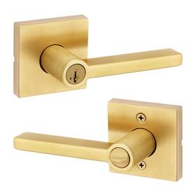 Kwikset 883351941518 Halifax Entry Door Handle With Lock And Key Secure Keyed Reversible
