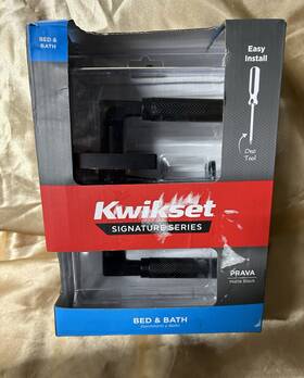 Kwikset 883351958936 Prava Bed And Bath Matte Black Lever Bathroom