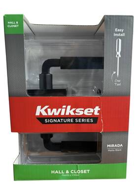Kwikset 883351989114 Mirada Matte Black Hall/closet Rectangle Rose Door Handle Kwikset 883351989114 Mirada Matte Black Hall/closet Rectangle Rose Door Handle