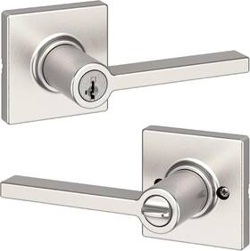 Kwikset 883351995917 Casey Entry Door Handle With Lock And Key Secure Keyed Reversible Lever Exterio