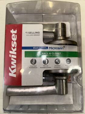 92001-578 Kwikset Ladera Interior Hall/closet Door Lever Knob Satin Nickel