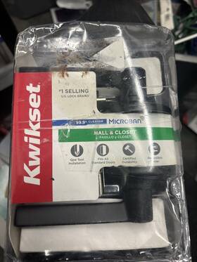 92001-587 Kwikset Ladera Matte Black Passage Lever Handle Hall And Closet
