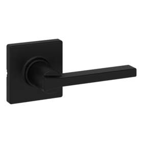 92001-603 Kwikset Casey Matte Black Hall Closet Passage Door Lever Featuring Microban