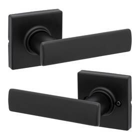92001-607 Kwikset Breton Interior Square Matte Black Passage Door Non-locking Handle