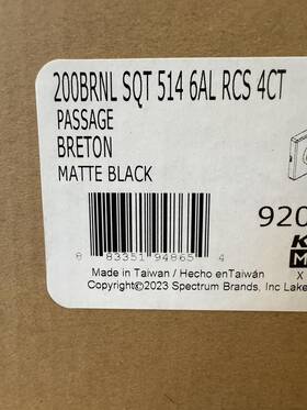 92001-652 Kwikset Breton Interior Non-locking Passage Door Handle 4 Pack Matte Blac