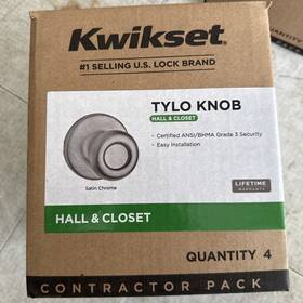 Kwikset 92400-001 240 Tylo Satin Chrome Hall/closet Door Knob