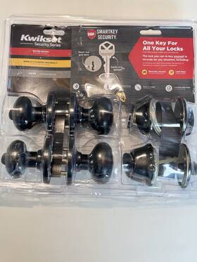 92420-063 Kwikset Cove Venetian Bronze Keyed Entry Knob And Deadbolt Set Smartkey Microban