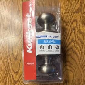 93001-014 Kwikset Satin Silver Privacy Door Knob Round Metal For Bedroom/bathroom
