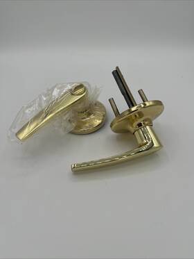 93001-286 Kwikset Delta Privacy Locking Door Handle Polished Brass