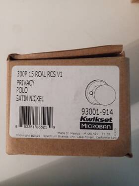 93001-914 Kwikset Polo Passage Door Knob Satin Nickel Hallway Closet Bath