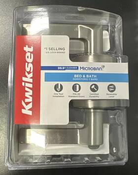93002-929 Kwikset - Hollis Round Rose Satin Nickel Privacy Bed/bath Door Lever New