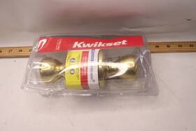 94002-825 Kwikset Mobile Home Entry Knobs Grade 3 Polished Brass 1-3/4 Inch