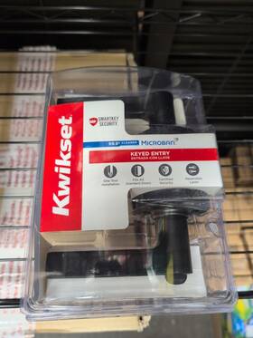 405hslrdt514smt Kwikset 94050-654 Kwiksetdoor Lever Hollis Round Rose Matte Black Keyed Entry Lock