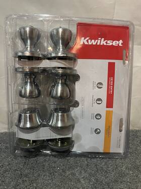 94738 Kwikset 2 Entry Knobs Deadbolts Satin Chrome New Sealed