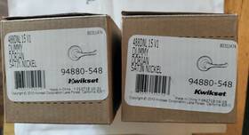 94880-548 Kwikset Dummy Door Levers Satin Nickel Qty 2 Lot Dorian