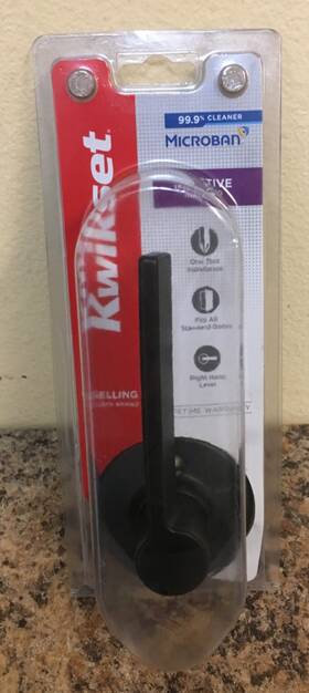 94880-598 Kwikset Ladera Matte Black Right Handed Dummy Lever