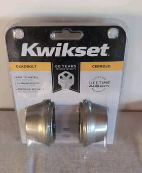 96650-438 Kwikset Keyed Double Cylinder Deadbolt Satin Nickel