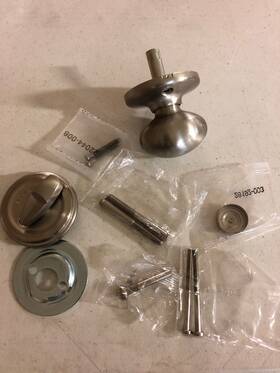 966ao-15.univ Kwikset Aliso Knob Single Cylinder With Round Rose - Satin Nickel