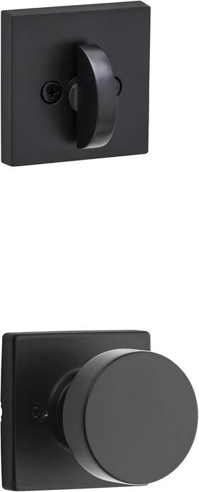 968psksqt-514 Kwikset Pismo Knob With Square Rose Interior Dummy Handleset Trim