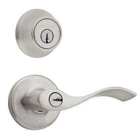 96900-353 Kwikset 1x 690 Balboa Keyed Door Lever And Sgl Cyl Deadbolt Combo Pack In Sn New