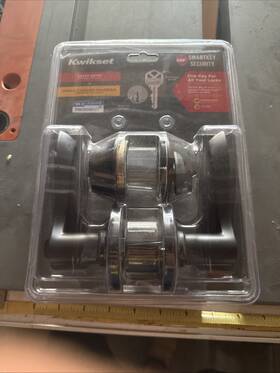 96900-428 Kwikset Hollis Keyed Entry Door Lever Single Cylinder Deadbolt Black