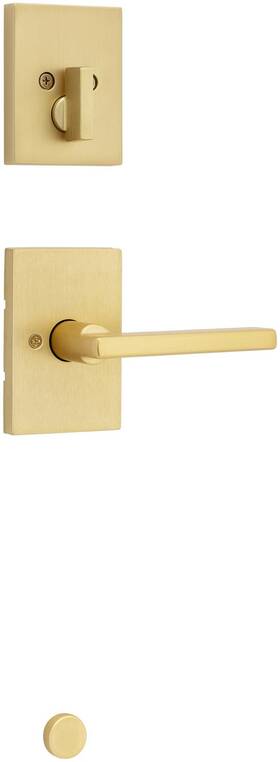 971hflrct-4 Kwikset 971hflrct Halifax Single Cylinder Keyed Entry Handleset - Brass
